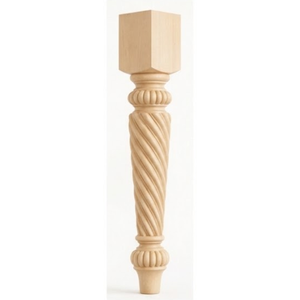 Pata de Soporte Decorativa para Isla de Cocina de Madera de Caucho Sólido Premium, Columna de Gabinete Tallada a Medida, Pata de Mueble de Madera - Product Image 1