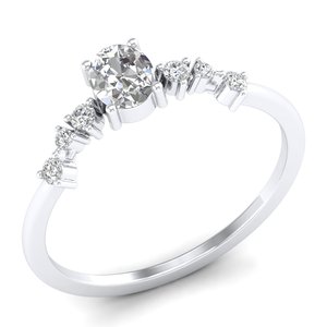 Bague en diamant cultivé en laboratoire HPHT CVD sur mesure REYES, en or blanc massif 14 carats, certifiée IGI, bagues de fiançailles - Product Image 2