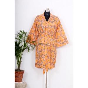 Robe midi en coton pur tricoté à 100 %, col en V, écologique, boutonnée, lavable à sec, manches longues, décontractée, ajustable, classique - Product Image 1