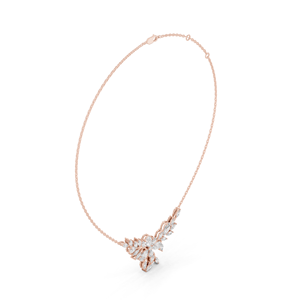 Collier pendentif papillon en or rose 18 carats avec diamant de laboratoire taille marquise pour femme, bijoux de créateur floraux élégants - Product Image 2