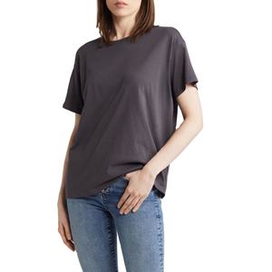Camisetas de gran tamaño de algodón 100% de la mejor calidad para mujer, venta al por mayor de hombros caídos, logotipo liso personalizado de talla grande, proveedor BD - Product Image 5