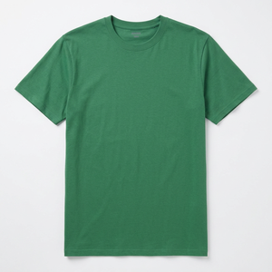 เสื้อยืดแขนสั้นผู้ชายสีดำลำลอง ทรงปกติ คอกลม สีพื้น ผ้าคอตตอนเจอร์ซีย์ ย้อมสีเรียบ - Product Image 4