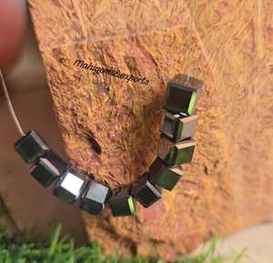 Perles carrées en moissanite noire de 7 mm, taille cube, facettées, pierres de moissanite en vrac pour la fabrication de bijoux - Product Image 4