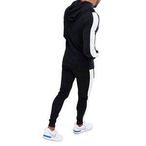 New Arrival Homme Men's Trainingsanzug Side Stripe Tracksuit With Drawstring Culaith Spoirt Pullover Hooded Sweatsuit - Product Image 4