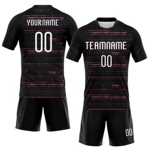 Conjunto de Uniforme Deportivo Sublimado Personalizado en Negro y Rosa, Camiseta de Voleibol con Patrón Texturizado y Pantalones Cortos de Secado Rápido - Product Image 1