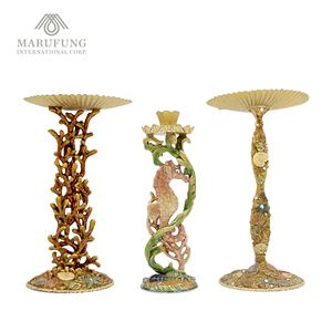 Diseño de caballito de mar, candelabro pintado con aerosol, candelabro hecho a baja temperatura, aleación de Zinc, oro rojo, adorno para el hogar de alta calidad - Product Image 2