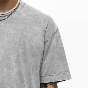 Camiseta Casual de Algodón 100% de Alta Calidad para Hombre, Lavado Ácido, con Logotipo Personalizado, Ecológica y Transpirable, Corte Holgado - Product Image 4