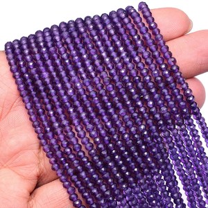 AAA+ <b>Amethyst</b> 4mm-5mm Faceted Rondelle Beads Natural Purple African <b>Amethyst</b> Semi Precious Gemstone Hand Cut Beads For Jewelry - Product Image 3