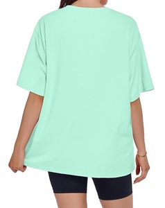 Meilleur prix, service OEM, t-shirt décontracté surdimensionné pour femme, 100% coton, manches courtes, col rond, épaules tombantes, imprimé, Bangladesh - Product Image 6