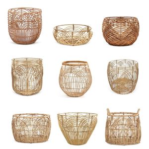 FLORAL ARCHES COLLECTIVE Natural <b>Wicker</b> Plant <b>Basket</b> Bamboo Rattan <b>Basket</b> <b>Laundry</b> Storage <b>Laundry</b> Bin All At Home - Product Image 1