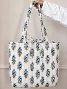 Custom Handmade Quilted Cotton Shoulder Tote Bag Dolly Enterprises Zipper Closure Solid Color Stylish <b>Beach</b> Shopping Grocery - Product Image 5