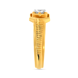 Dynamic Hexagon <b>Men</b> Solitaire <b>Ring</b> Modern Geometric Hexagon Diamond <b>Ring</b> 18K Gold Wedding Proposal Jewelry - Product Image 4