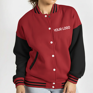 เสื้อแจ็คเก็ตวาร์ซิตี้ผู้หญิงแบบสั่งทำ ปักโลโก้ คุณภาพสูง ทำจากผ้าขนสัตว์ แจ็คเก็ตเบสบอล - Product Image 4