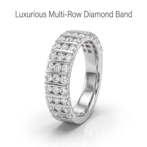 Anillo de Diamantes Naturales Verticales en Oro Blanco de 18k, Certificado IGI, Regalo para el Día de la Madre, Auténtico, Directo de Fábrica KING O KING - Product Image 1