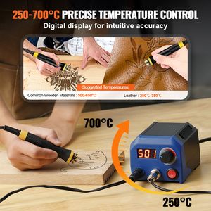Kit per Pirografia a Legna con Doppia Porta di Uscita, Temperatura Regolabile 250~700 Gradi Celsius, Display, 2 Penne per Pirografia, 23 Fili per Carbonizzazione - Product Image 3