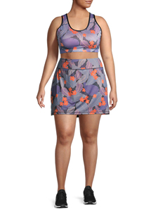 Women Plus Size Heat-Transfer Printed High Support Breathable Spandex/Nylon Racerback Sports <b>Bra</b> for Running Yoga Fitness - Product Image 2