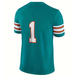 Maillot de football américain personnalisable pour homme, imprimé par sublimation, 100 % polyester, protection UV, manches courtes, nom et logo d'équipe personnalisés - Product Image 2
