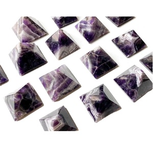 Pyramide de cristal d'améthyste Chevron naturelle, polie à la main, pierre précieuse violette pour la guérison, la méditation, le Reiki, la décoration énergétique des chakras, traditionnelle - Product Image 6