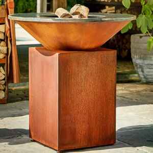 Brasero d'extérieur en métal avec écran anti-étincelles, foyer rond à bois pour patio, jardin, cour, cheminée avec couvercle en maille de sécurité - Product Image 6