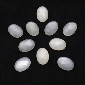 10mm 12mm Natural White <b>Moonstone</b> Rose Cut Oval Flat Cabochons Loose Gemstone Genuine Semi Precious Stone For Trending <b>Jewellery</b> - Product Image 1