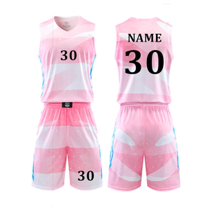 Custom Latest Design Mesh Plain Reversible Digital Print Embroidery Logo Name Unisex Anti-Bacterial 100% Basketball Uniform - Product Image 1