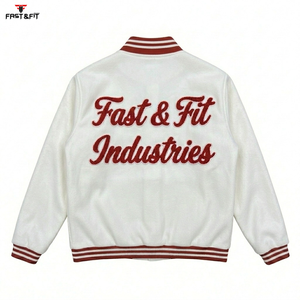 Manufacturer High Quality College Baseball Varsity Jacket for Men Street Style <b>Black</b> Embroidery Breathable Windproof 100% Cotton - Product Image 6