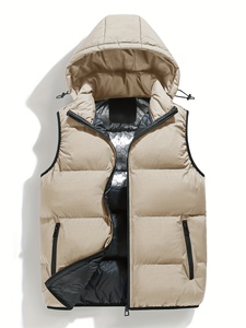 Custom ODM <b>Men</b> Sleeveless Hooded Puffer Jacket Honeycomb <b>Thermal</b> Lining <b>Vest</b> - Product Image 1