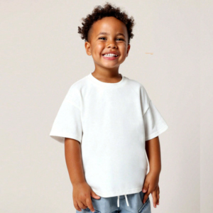 Camisetas Holgadas Personalizadas con Bordado para Niños, Nuevas Camisetas de Algodón 100% Tejido Grueso con Lavado Ácido y Color Intenso para Niños - Product Image 5