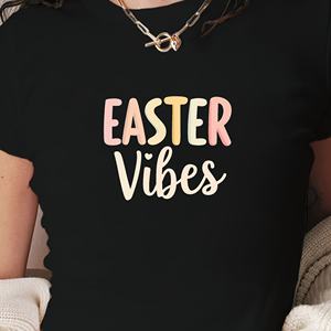 EASTER Vibes Y2K Camiseta de punto con estampado de manga corta y corte ajustado para mujer - Product Image 4
