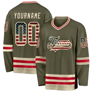 Jersey de Hockey 3D con Cuello de Encaje, Diseño de Santa Claus Navideño en Negro, Rojo y Blanco, Personalizado, de Alta Calidad, Venta al Por Mayor - Product Image 4