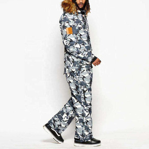 Custom Men's <b>Snow</b> Camo 2‑Piece Ski <b>Suit</b> Set – Waterproof Insulated Fur‑Hood Camouflage Snowboard Jacket & <b>Snow</b> Pants - Product Image 4