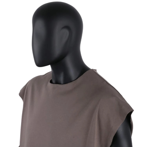 Camiseta sin mangas oversize para hombre, de algodón grueso, con hombros caídos, personalizable con logo, para gimnasio, estilo urbano. - Product Image 2