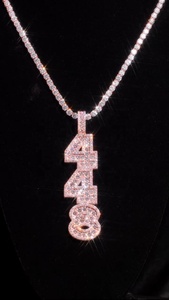 Colgante Personalizado de Plata 925 con Diamantes VVS, Número Vertical de 448 Dígitos, Estilo Hip Hop, Bañado en Rodio, Unisex, OEM, ODM, Directo de Fábrica - Product Image 4
