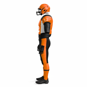 Uniforme de football américain unisexe à manches courtes imprimé 100% polyester, vêtements de sport personnalisables en gros, uniforme de football américain - Product Image 5