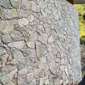Pierre de <span class=keywords><strong>pavé</strong></span> aléatoire en pierre calcaire bleu-gris antique naturelle pour jardin, revêtement mural extérieur en pierre de culture de taille irrégulière - Product Image 4