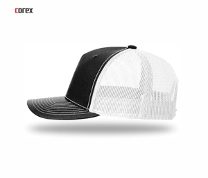 Black White Mesh Trucker <b>Hat</b> 5-Panel Adjustable Unisex Casual Breathable & Waterproof 100% Polyester 3D Embroidery Spring <b>Summer</b> - Product Image 3