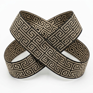 Neelkamal Industries - Cinta Jacquard de 50 mm con Diseño Griego Dorado y Negro, Cinta Tejida Geométrica Elegante para Cortinas, Correas de Bolsos, Estilo Étnico - Product Image 5