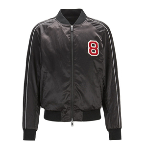 Chaqueta de Hombre Bordada con Flores y Etiqueta Personalizada, Chaqueta Bomber de Seda y Satén, Chaquetas Bomber Unisex al por Mayor - Product Image 3