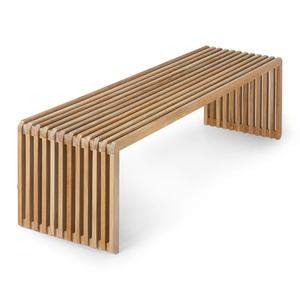 Banc Slavina en teck massif de haute qualité avec finition bois naturel pour intérieur ou extérieur. - Product Image 1
