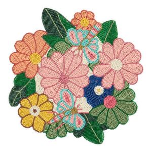 Artistic <b>Beaded</b> Embroidery <b>Placemats</b> Home Decoration Vintage Style Seed Beads Embroidered Table <b>Placemats</b> - Product Image 3