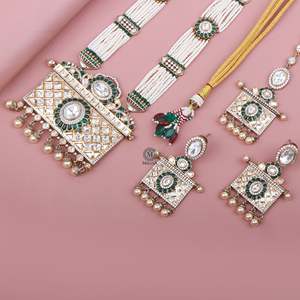Dhanvi Polki Long Necklace Set-Fine Jewelry - Product Image 1