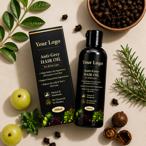 Aceite Anticanas de Marca Privada para la Canedad Prematura, Pigmentación Natural del Cabello y Cuidado del Cuero Cabelludo |   Aceite Capilar Herbal - Product Image 5