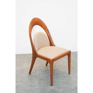 <b>Walnut</b> Wood <b>Dining</b> Chair with Leather Back Upholstered Seat for <b>Dining</b> Room Kitchen Restaurant Hotel Furniture PISANO - Product Image 2