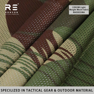 Camuflaje rodesiano 120gsm tela de malla de poliéster impresa de doble cara ligera antiestática orgánica urdimbre de punto para bolsa - Product Image 4