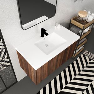 Mobile Bagno Moderno da 36 Pollici con Ante a Chiusura Ammortizzata, Montaggio a Parete e Lavabo, Design a 2 Ante 00636CAW (Imballaggio KD) - Product Image 6