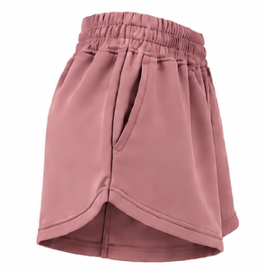 Shorts Deportivos Casuales de Poliéster Tejido Rosa para Mujer, Marca Index Apparel, con Cintura Elástica y Bolsillos - Product Image 3