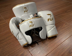 Fly Super Lace Real Leather Boxing Sparring Set with Customizable Colors Boxing Gloves <b>Head</b> Guard & Groin Guards Kit - Product Image 2