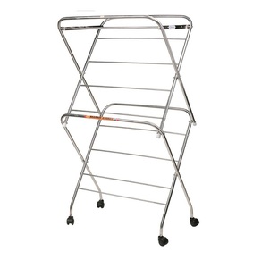 Nuevo diseño de tendedero de ropa de acero inoxidable con ruedas, plegable, portátil para interiores, con opciones de personalización. - Product Image 2