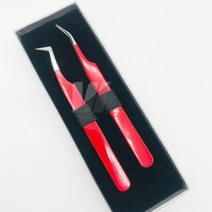 แหนบต่อขนตาแบบโค้งทำจากเหล็กทนทานพิมพ์รูปตัวแอลญี่ปุ่นใช้ติดโลโก้สีแดงพร้อมปลายแหลม - Product Image 4