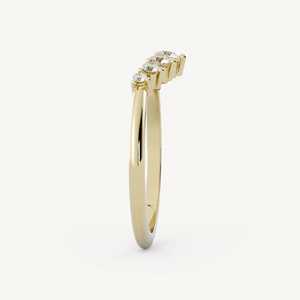 Wholesale 10k 14k 18k Solid Gold Lab Grown Diamond Contour Band <b>Dainty</b> Minimalist Stackable <b>Ring</b> Real Gold Jewelry Manufacturer - Product Image 4